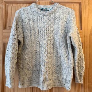 Aran Crafts Irish Wool Cream Flecked Sweater Size S
